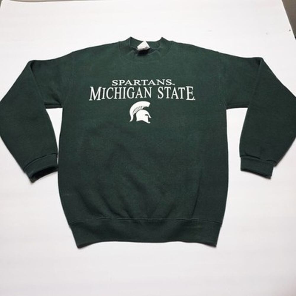 Vintage Michigan State Spartans Sweatshirt Mens Small Green Pullover College 90s